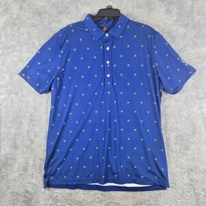 Donald Ross Sport Mens Blue Golf Polo Shirt Quail Creek Logo Size Large